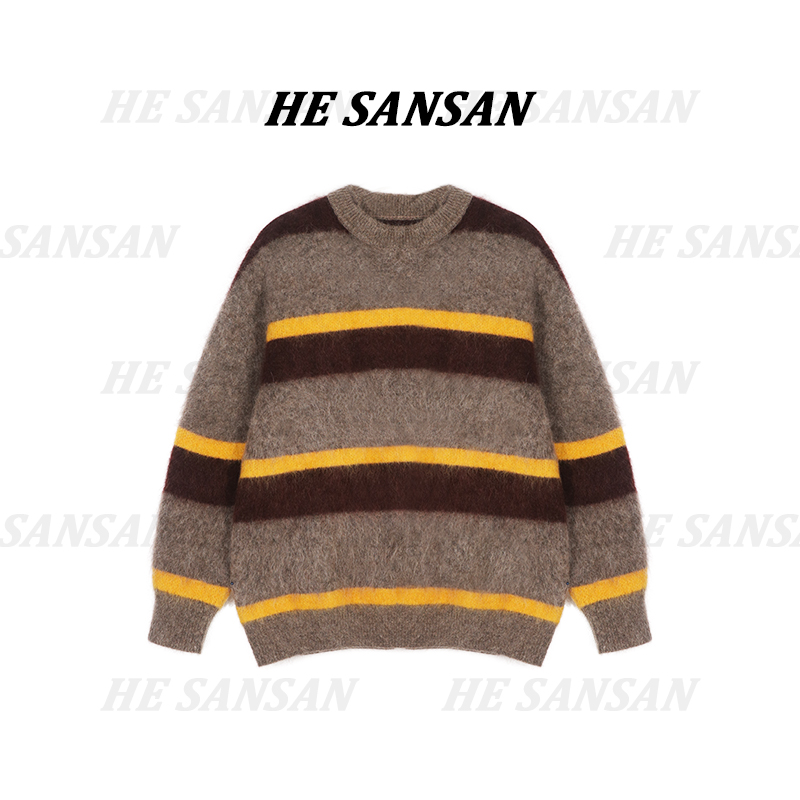 【SANSAN】条纹撞色百搭时尚套头上衣DY-4245