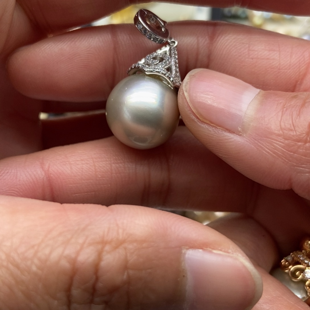 海水珍珠吊坠(不含链)银S925镶嵌李*茹
