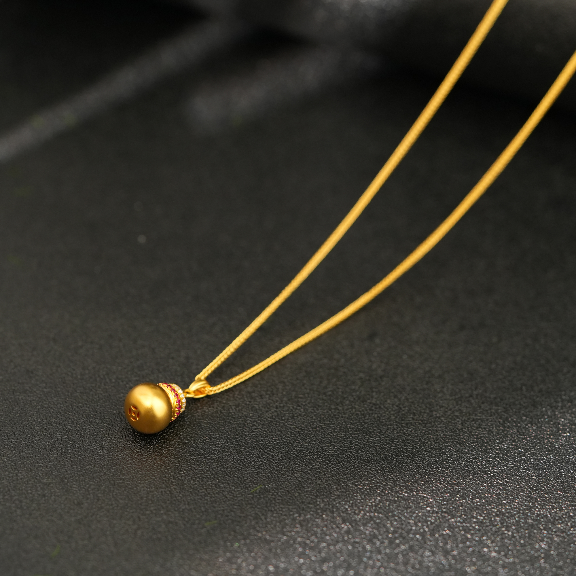 ZOCAI/佐卡伊【原创作品】古法黄金足金镶嵌葫芦吊坠