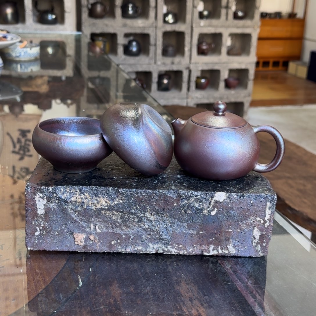 建水紫陶紫泥柴烧茶具