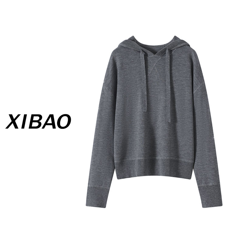 【全身绷缝精纺帽衫】精纺羊毛可机洗针织帽衫上衣