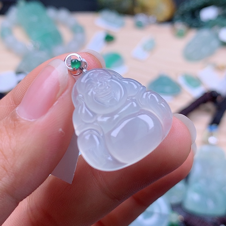 【闪购商品】翡翠颈饰18K金镶嵌h*y翡翠吊坠