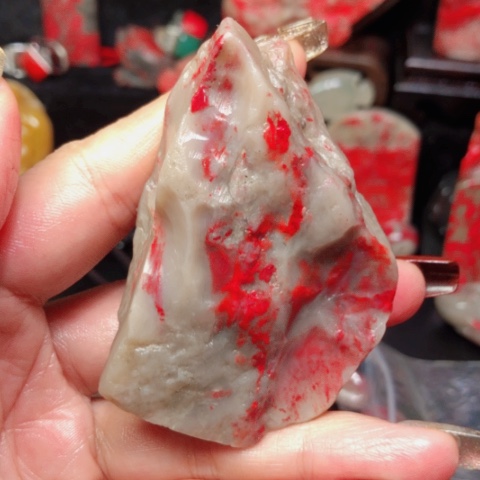 昌化鸡血石金***材昌化鸡血石原石