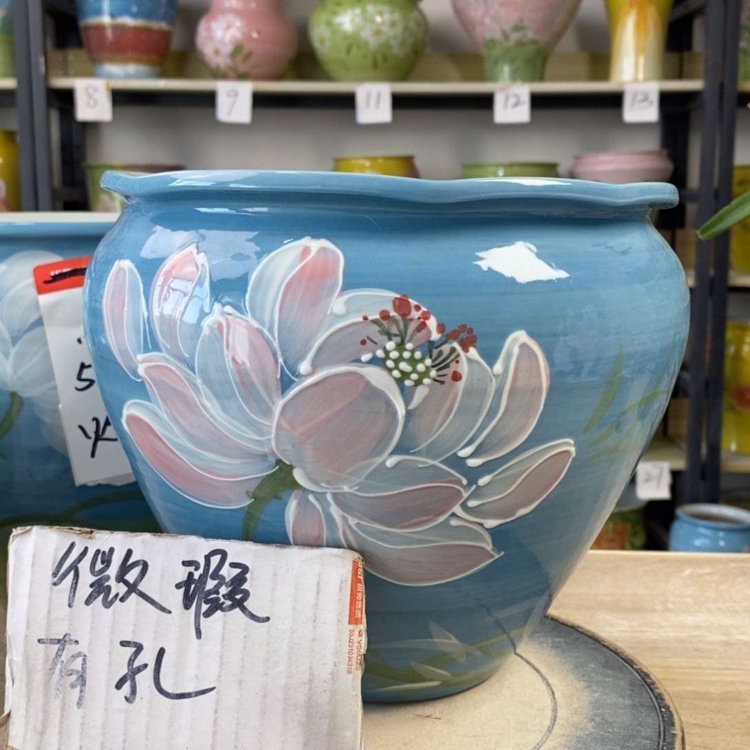 景德镇手工手绘陶瓷花盆