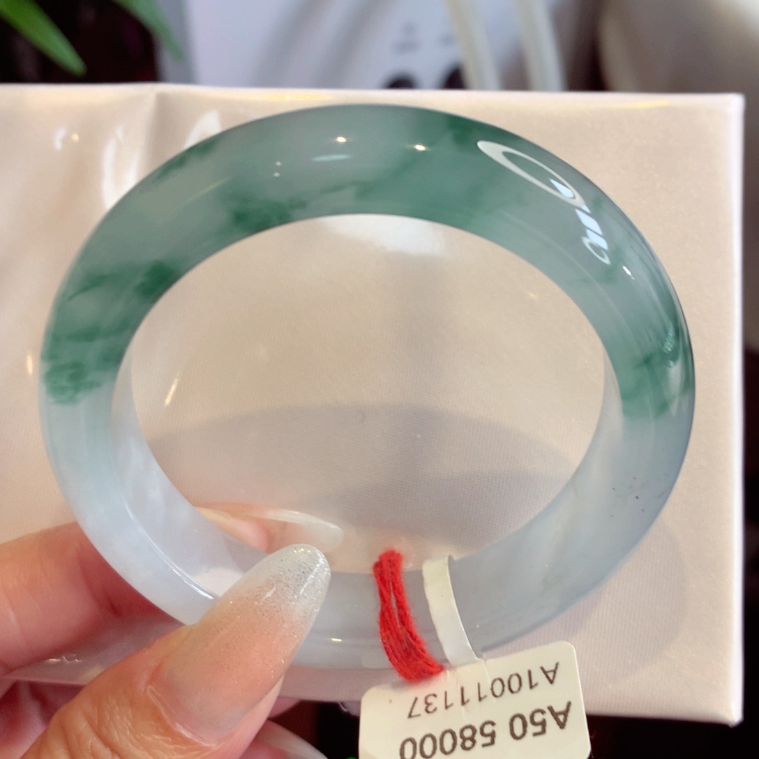 未镶嵌手镯翡翠50圈冰透飘花（5号）