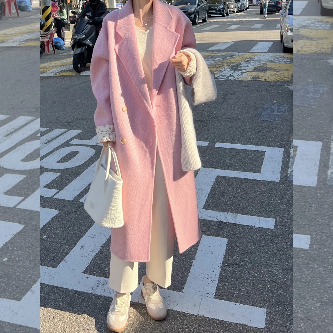 【樱粉嘉人】色织双面呢大衣FS210W046