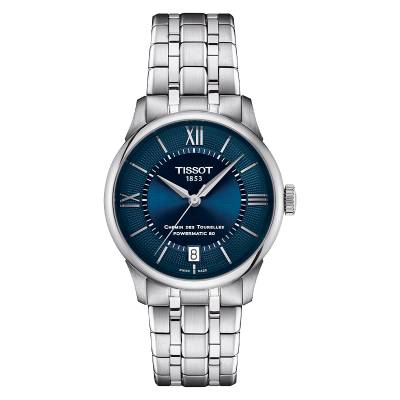 99新 Tissot/天梭 天梭女表/机械/蓝盘罗马/表径32mm/女士腕表