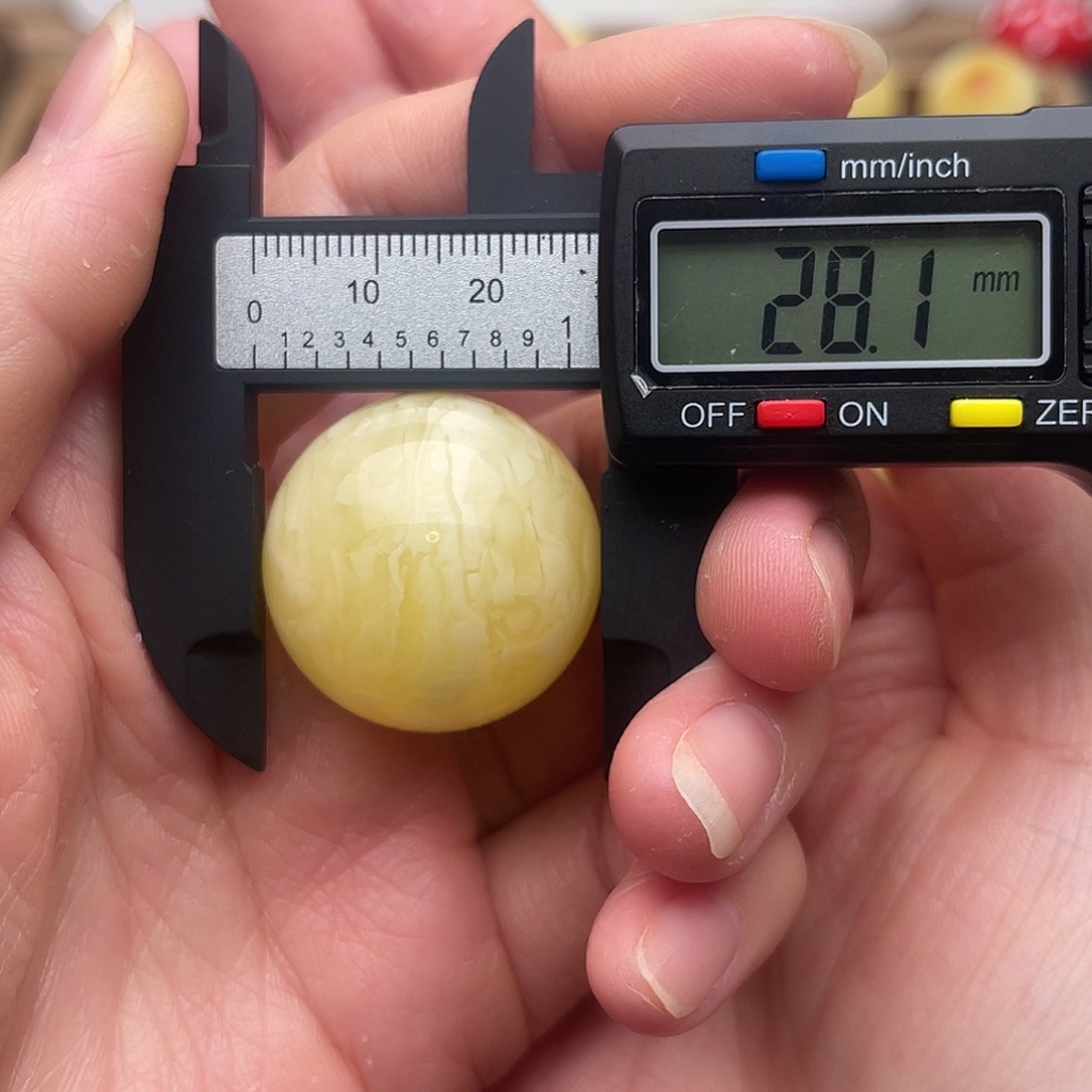 琥珀未镶嵌裸石蜜蜡白蜡虎皮纹