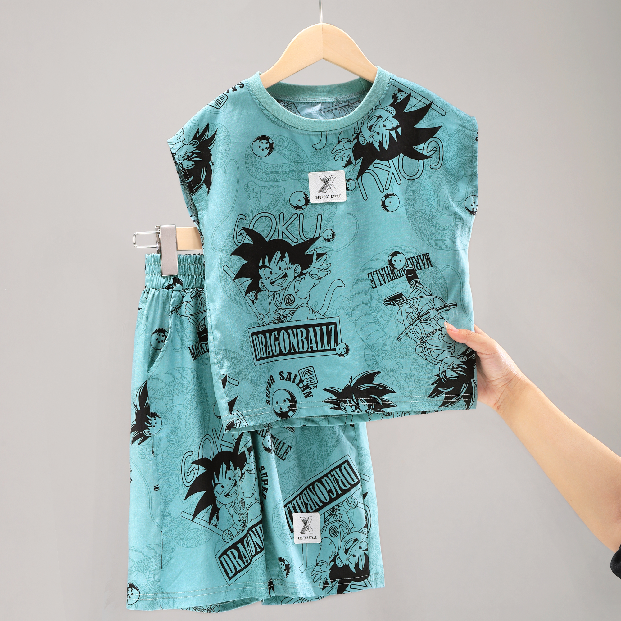 清仓 儿童夏季套装男童春装男孩帅气时髦无袖薄款两件套 562567