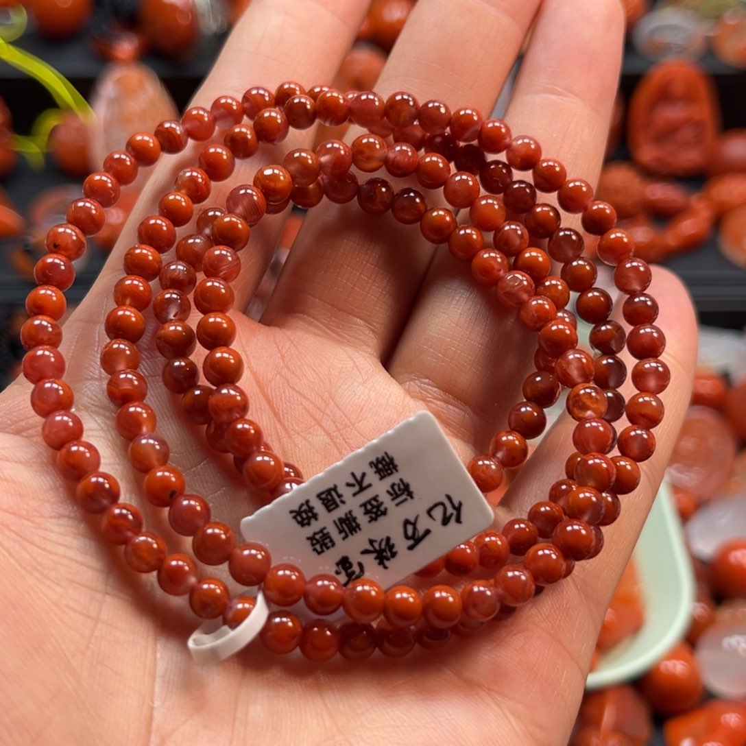 南红玛瑙手串4.5mm未镶嵌