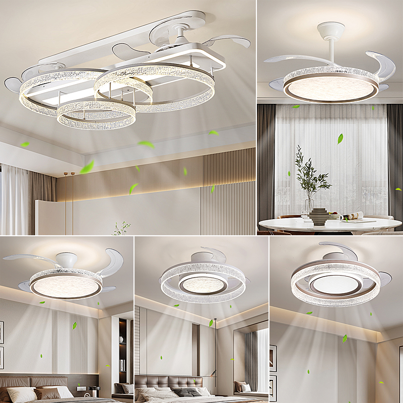客厅主灯2025新款双隐形风扇灯轻奢大气家用全屋电扇灯具组合套餐