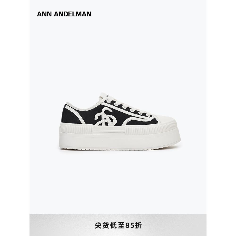 【明星同款】ANN ANDELMAN Classic Court厚底增高帆布鞋女休闲鞋