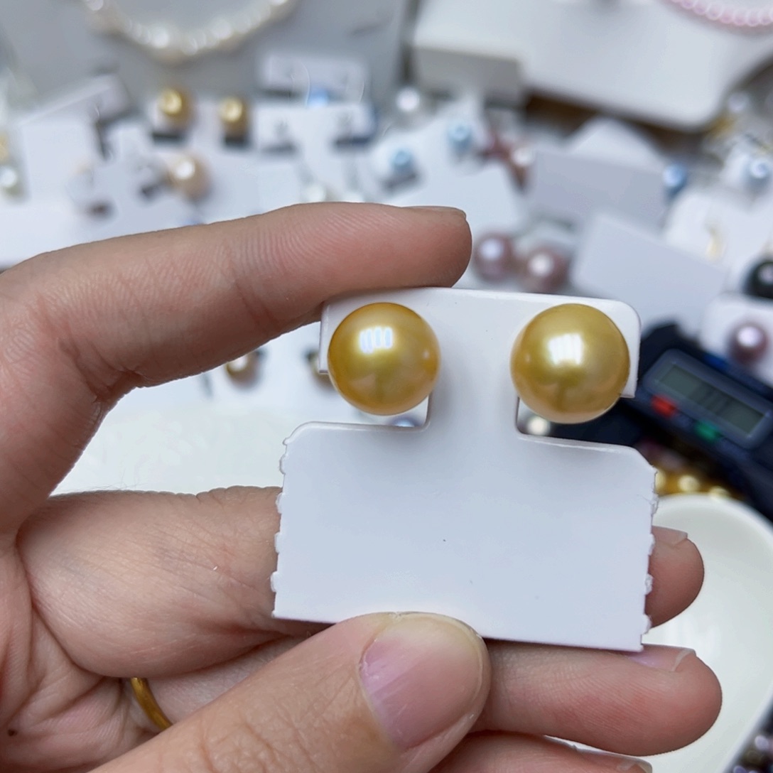 淡水珍珠耳饰银S925镶嵌