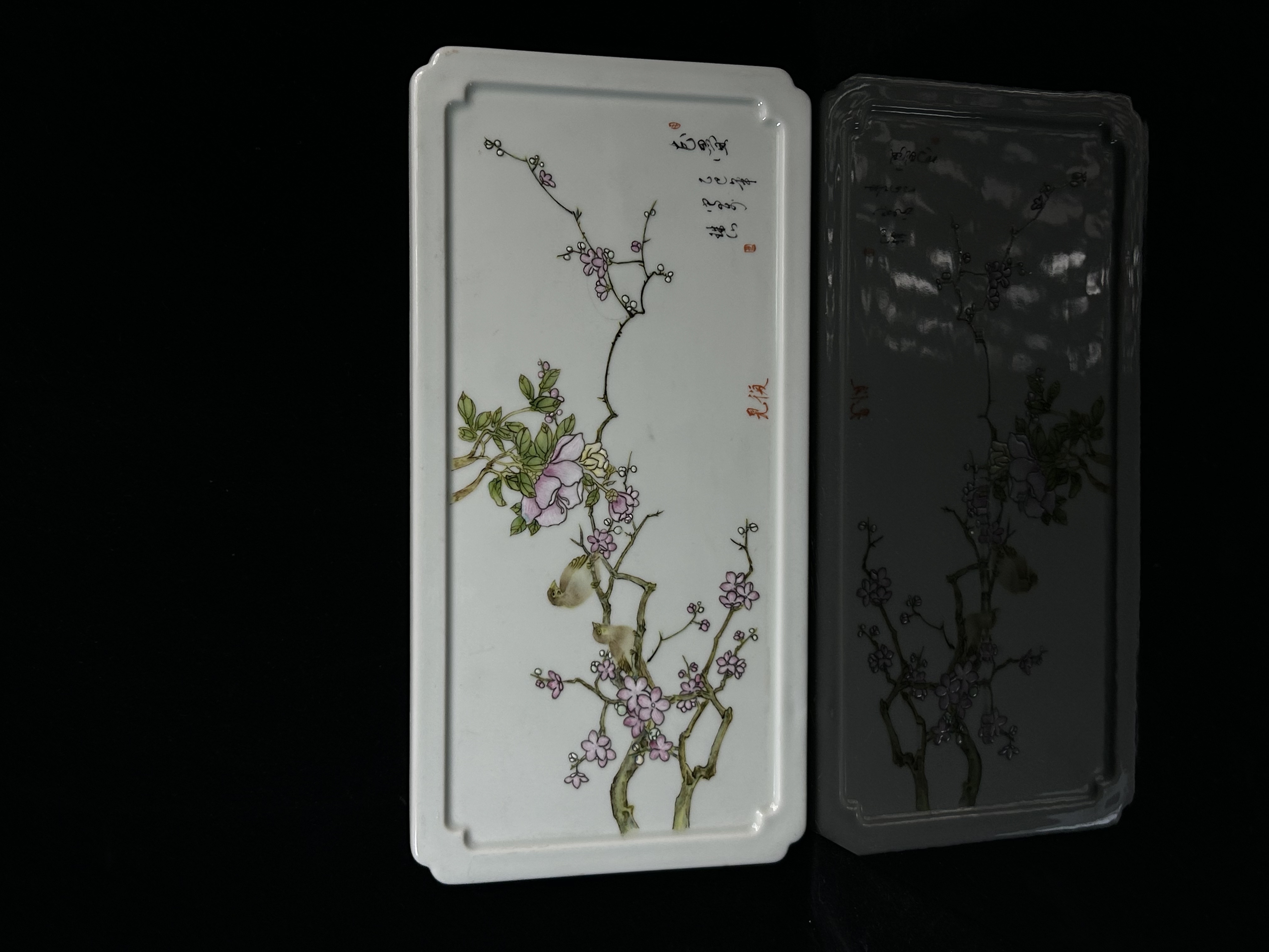 復见  花鸟纹干泡盘（宽边）  JJQ44