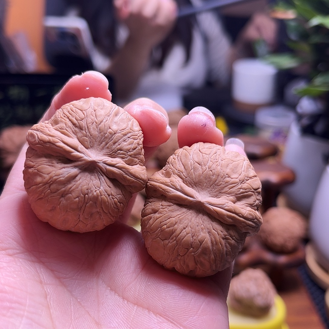 洋***葱把件文玩核桃39尺全品白茬球宝34