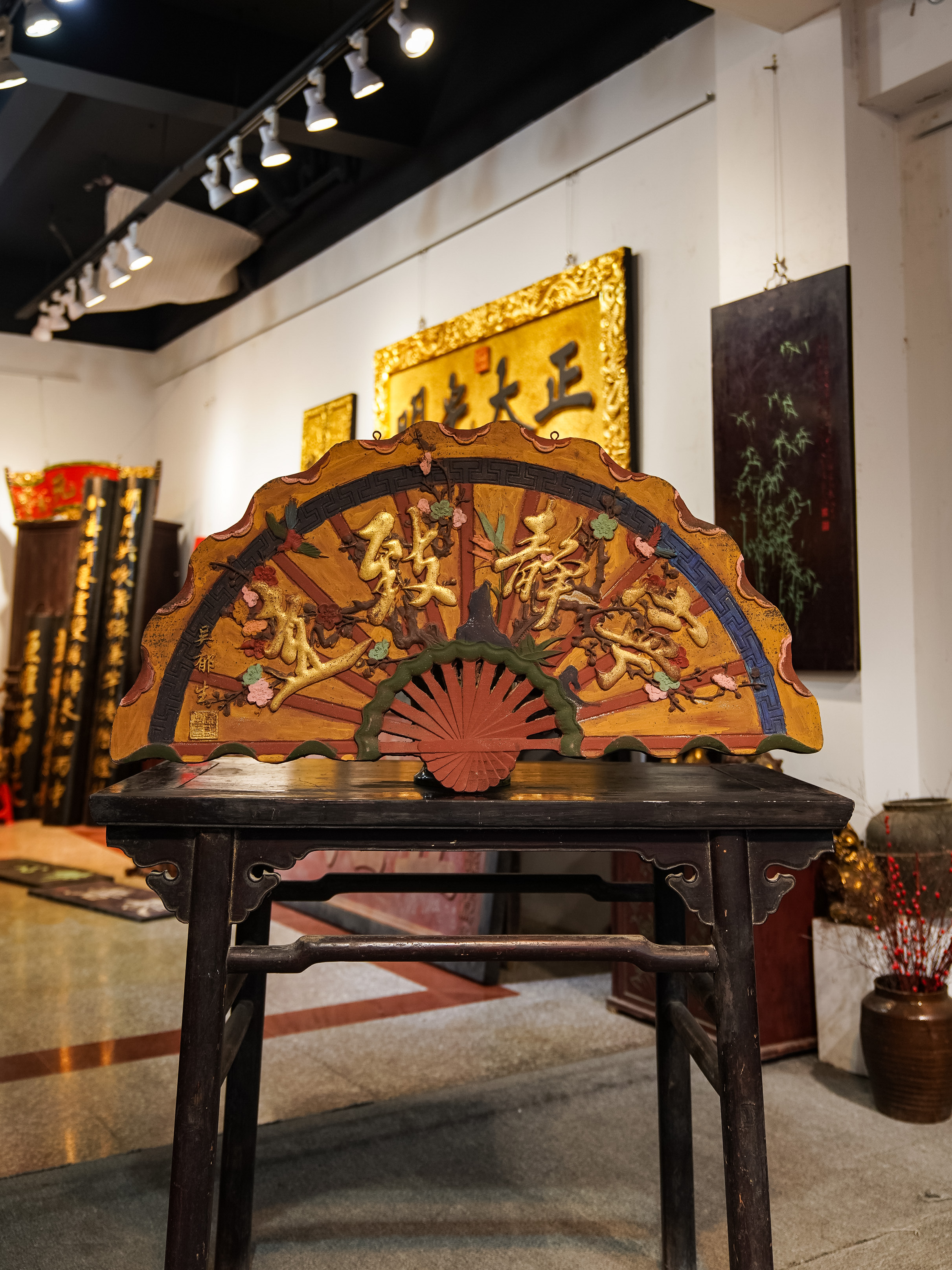 实木雕刻牌匾定制古典风格店铺茶室门头装饰 宁静致远