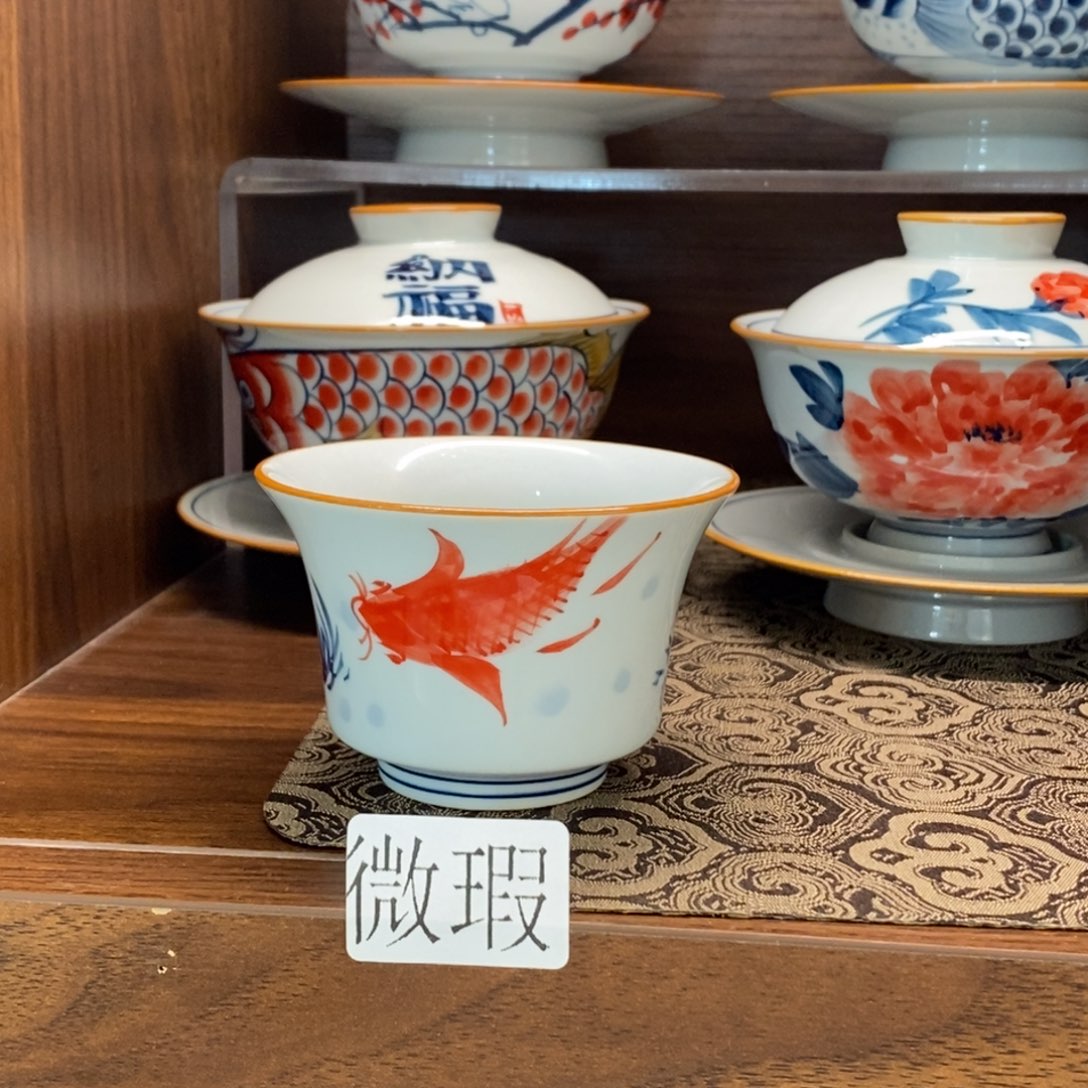 釉下彩老陶泥手工绘制