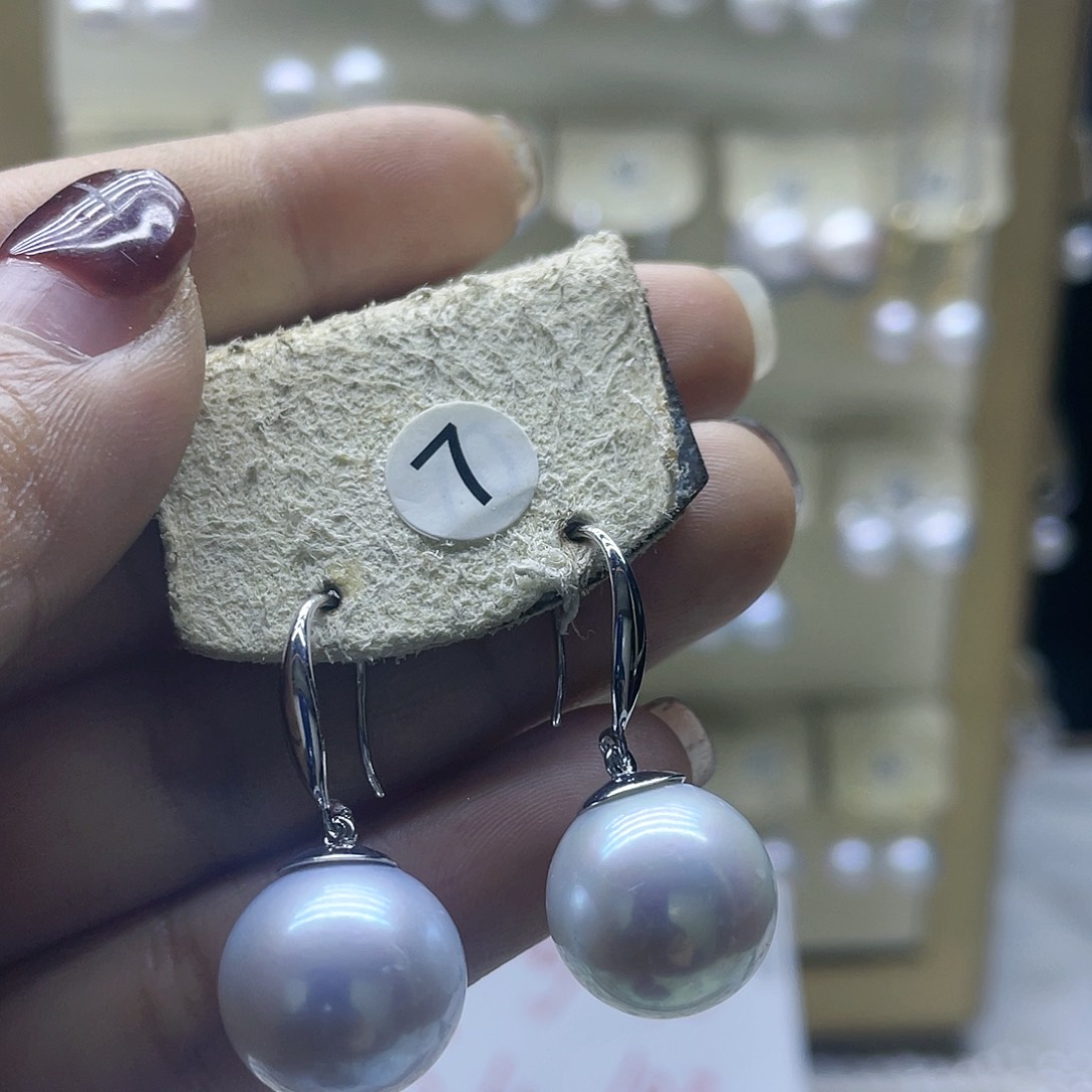 淡水珍珠耳饰银S925镶嵌