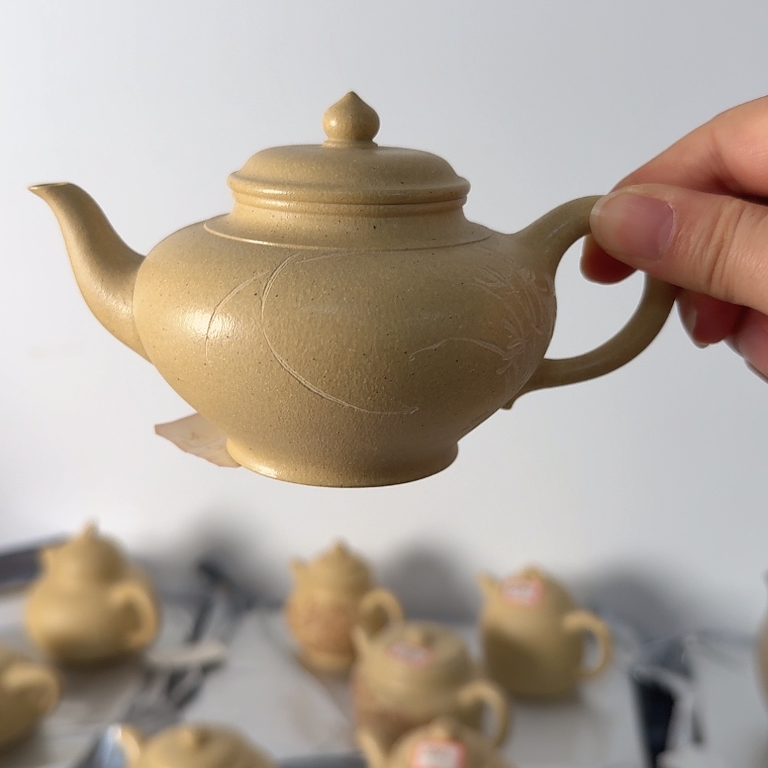 紫砂茶壶黄龙山原矿本绿225