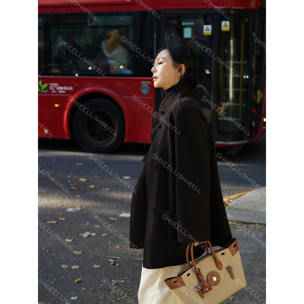 SHIIEELL【暖砾】冬季新款羊毛气质时尚百搭中长款毛呢大衣ZD559