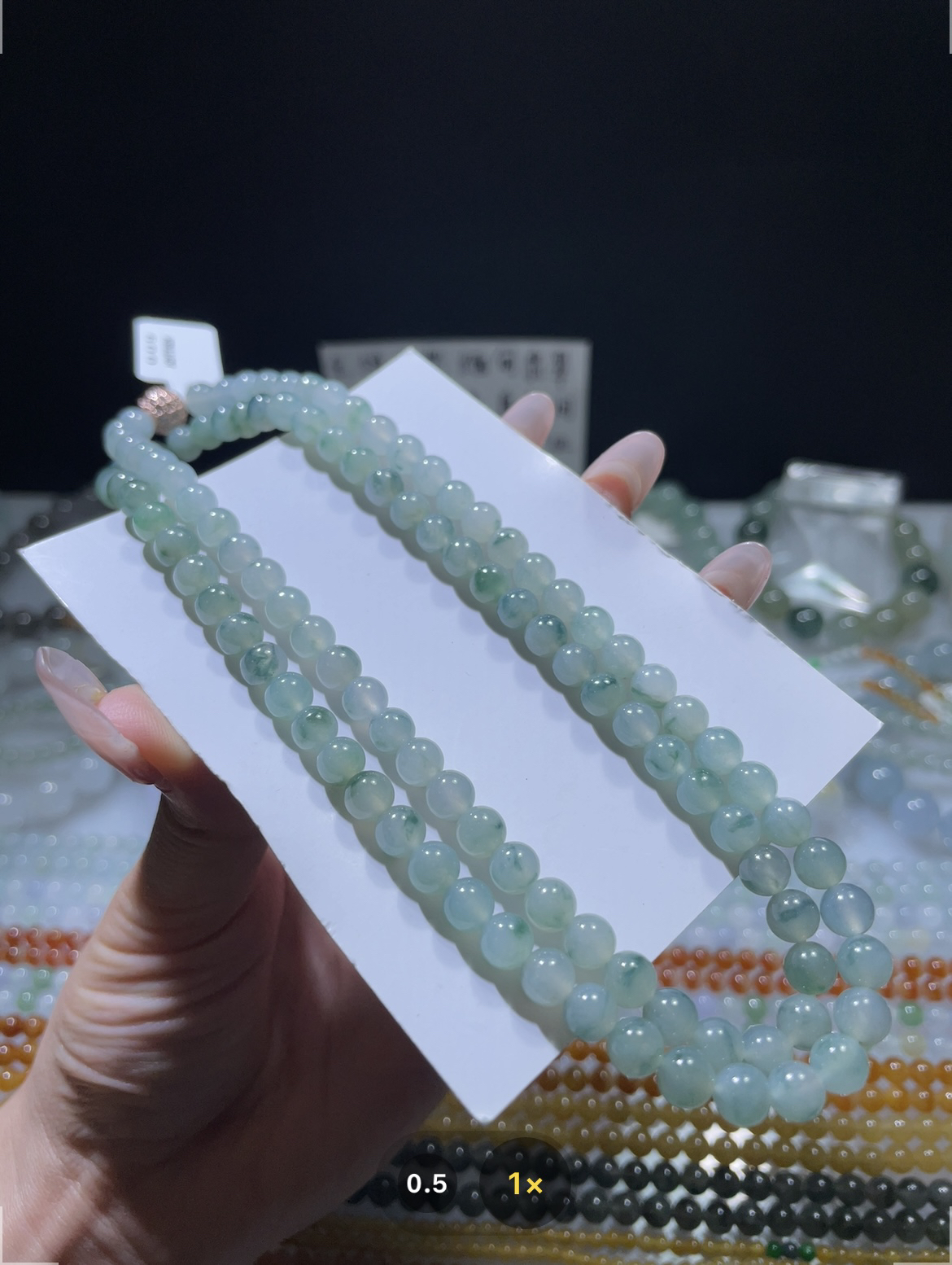 定制未镶嵌翡翠A货 卡6冰晴飘花长链