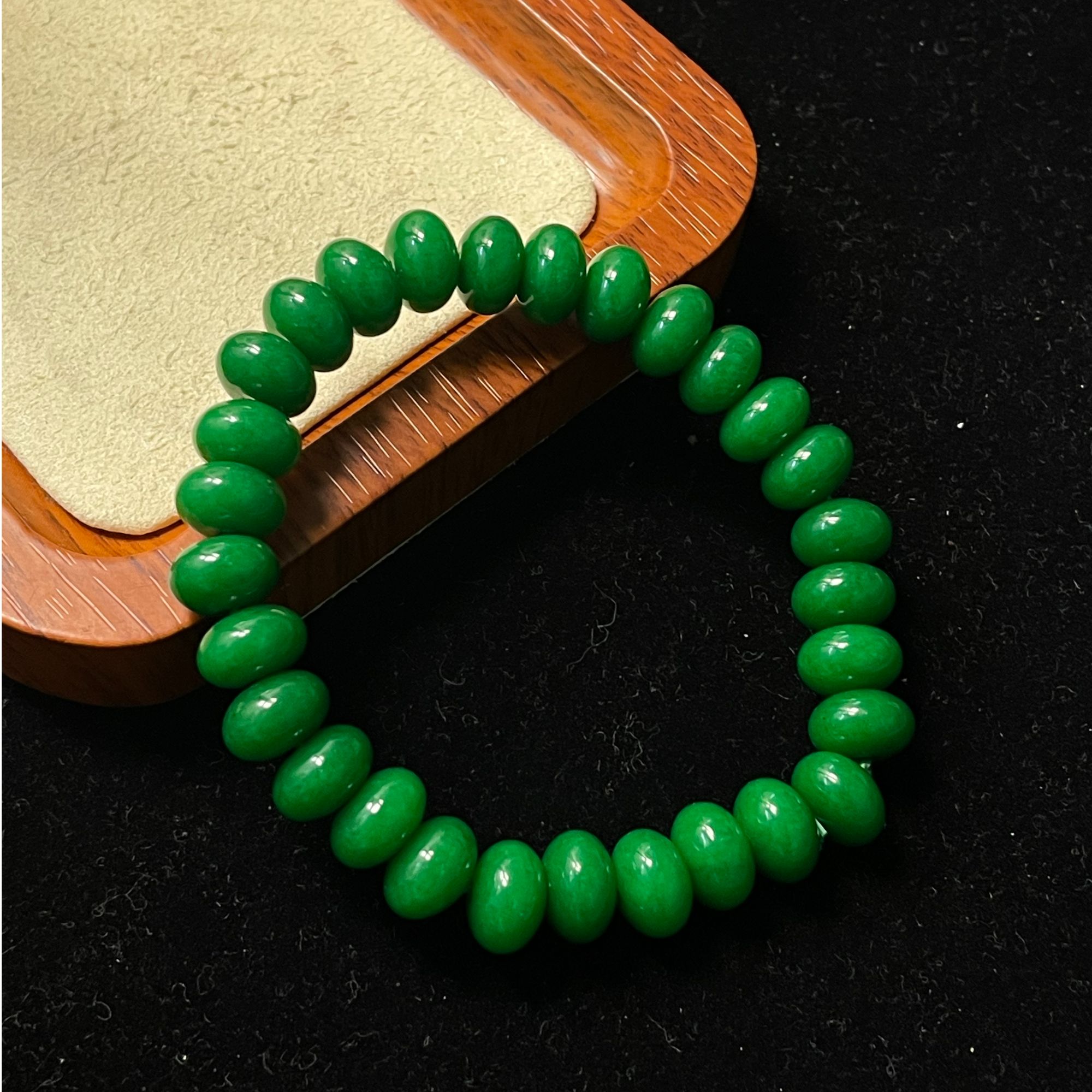 [停业清货]苹果绿色算盘珠10m手串-100-多样性发一