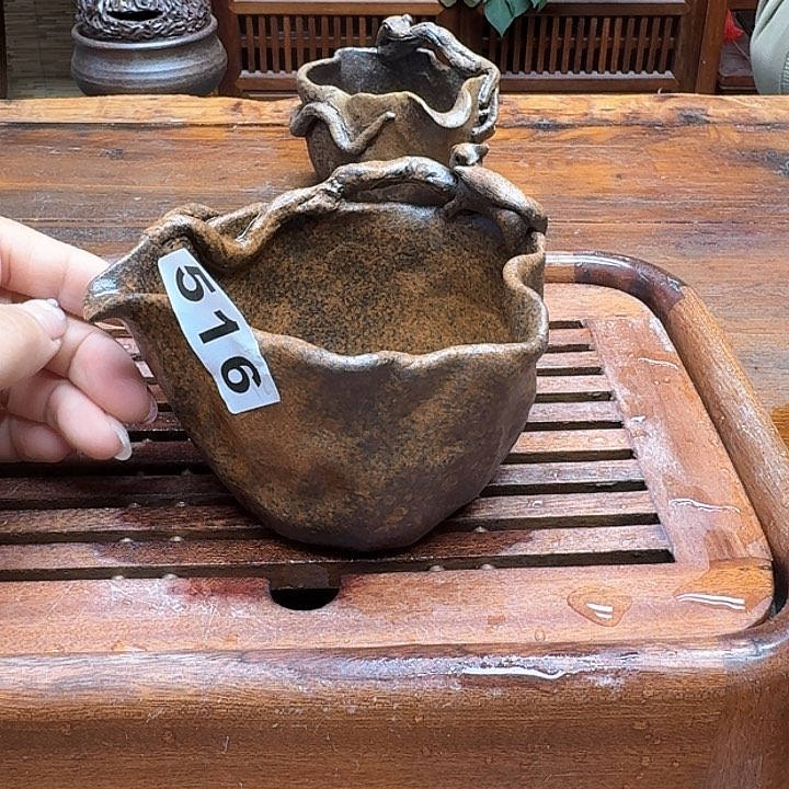 纯手工制作粗陶茶具