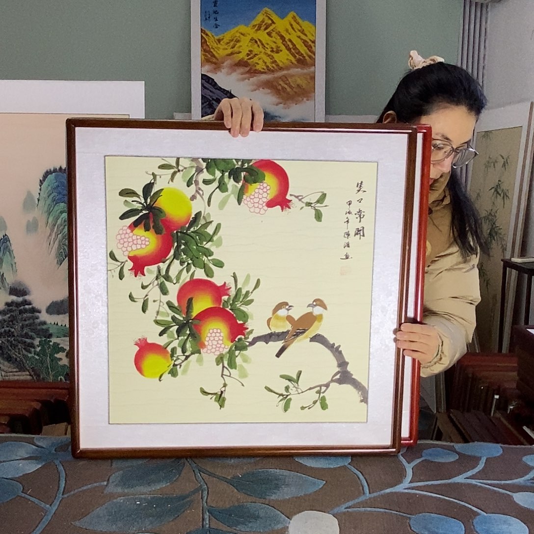 国画62✖️62手写手绘国画作品带框包邮