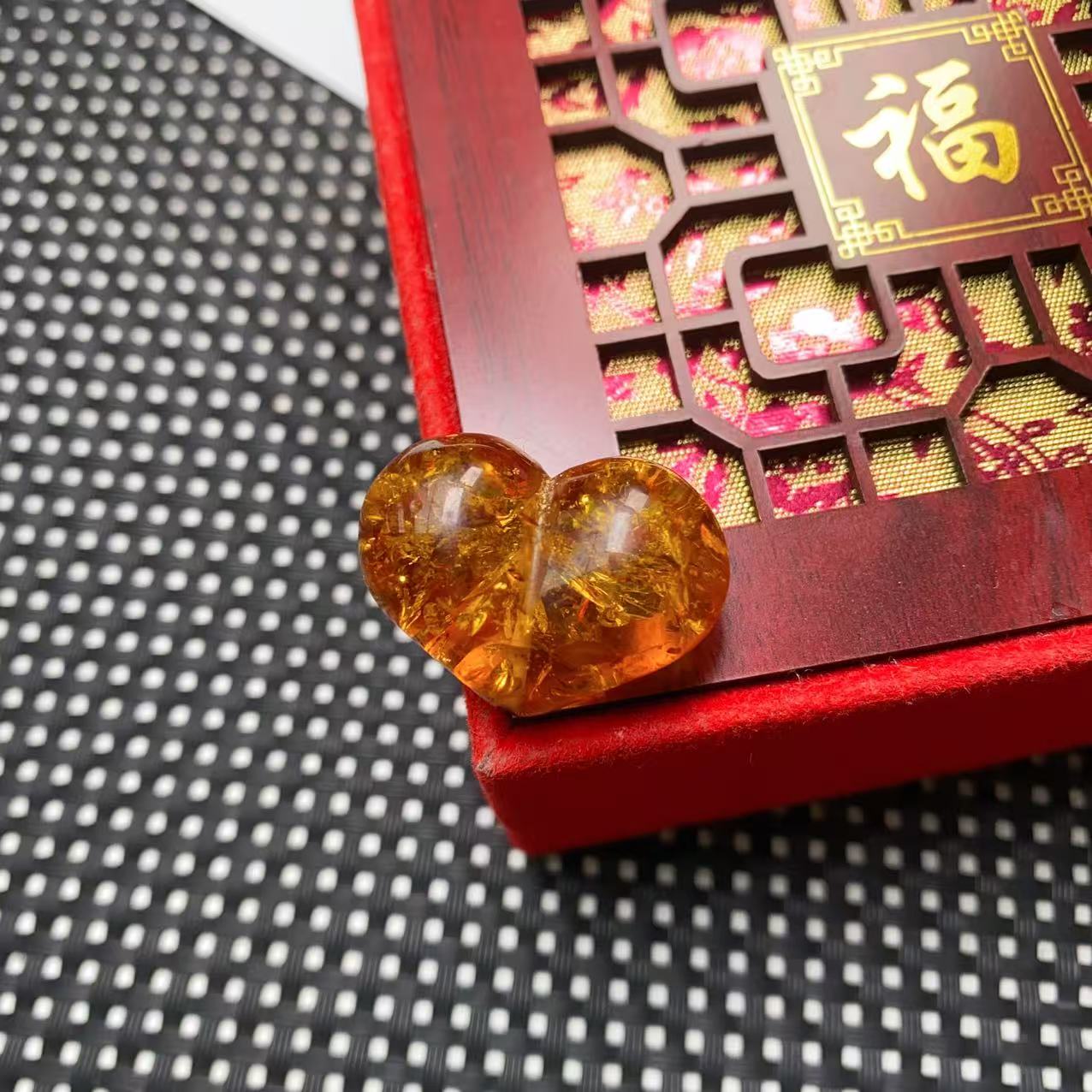 [石矿]A953花魄水桃心吊坠