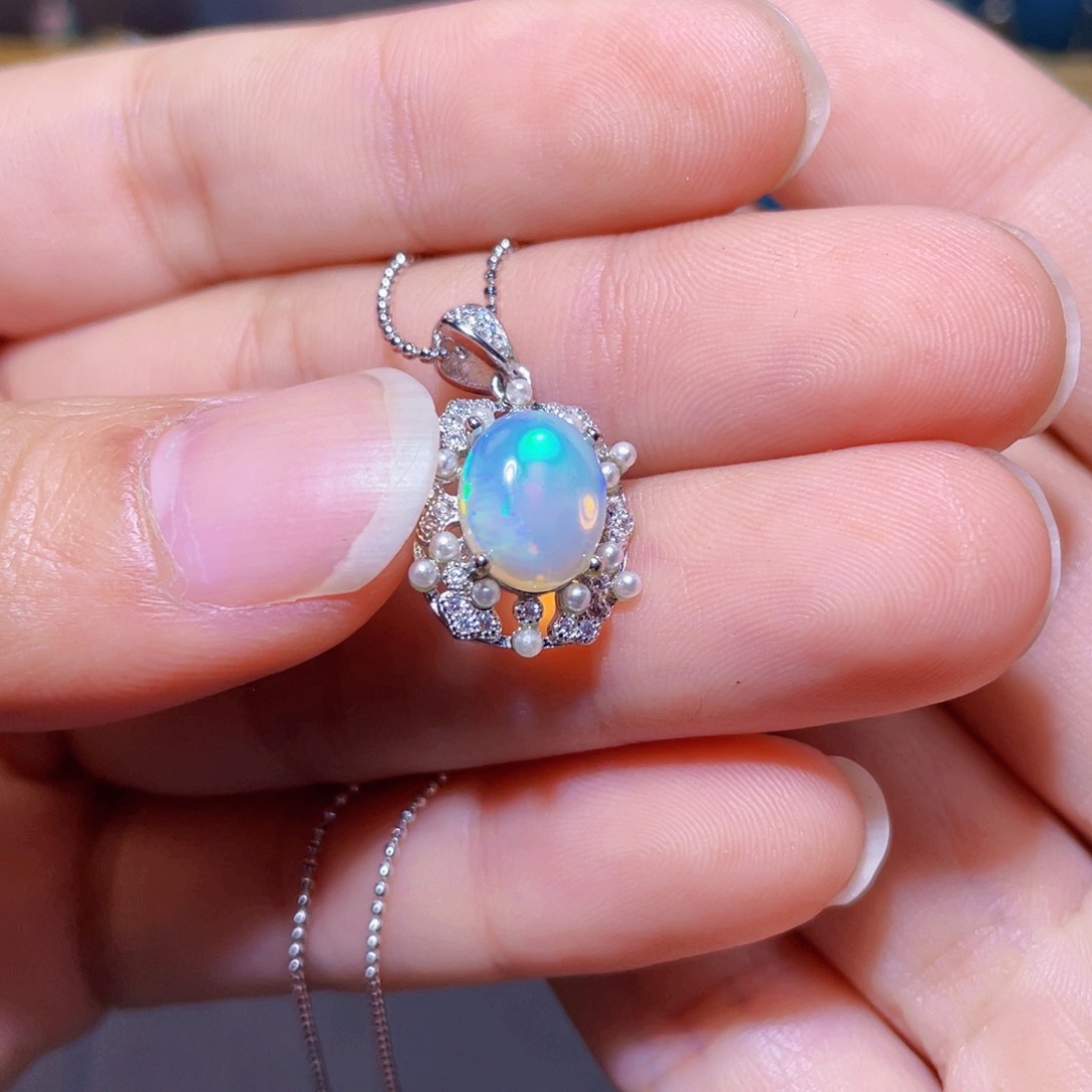 欧泊吊坠）银S925镶嵌