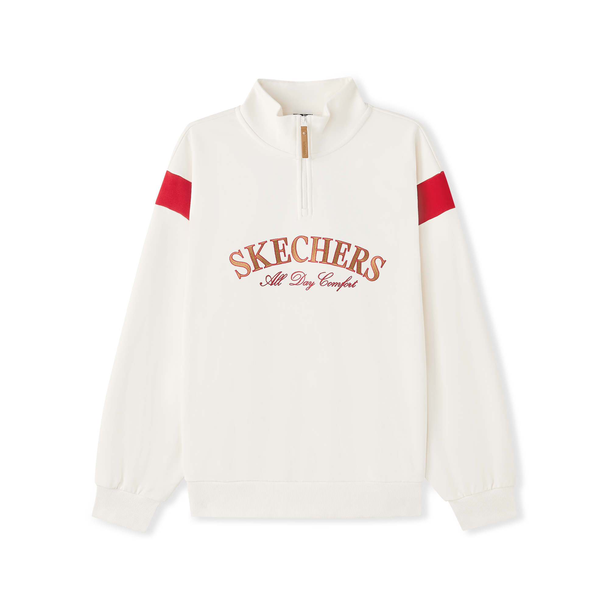 【新年款】斯凯奇官方男女同款运动百搭针织半开领套头卫衣L126U013