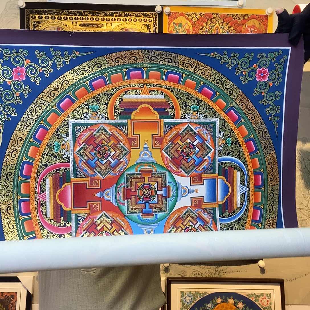 卷轴画纯手绘坛城唐卡50厘米左右