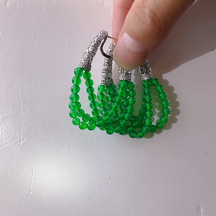 玛瑙/玉髓耳坠银S925镶嵌