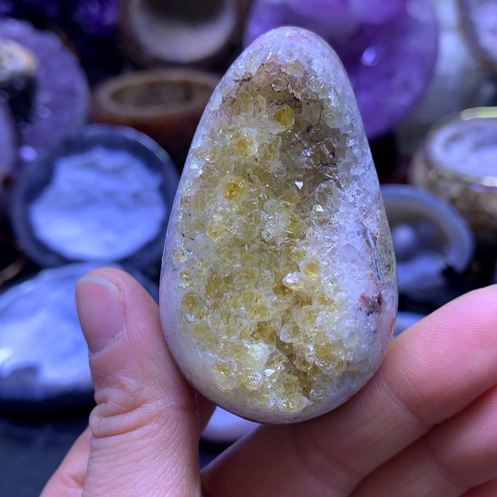 水晶 黄晶蛋未镶嵌C****套