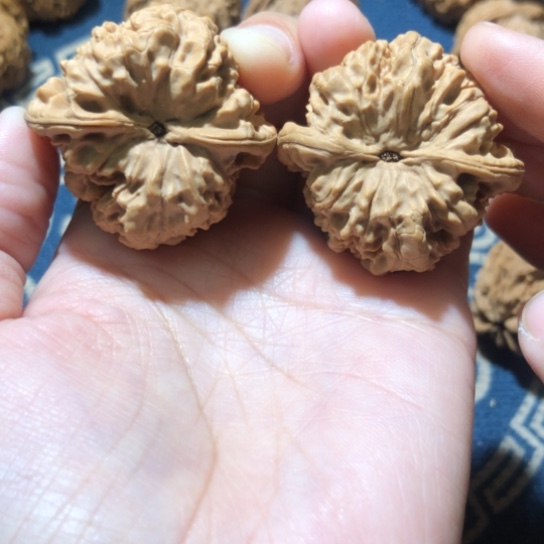 青***竹文玩核桃把件王勇官帽