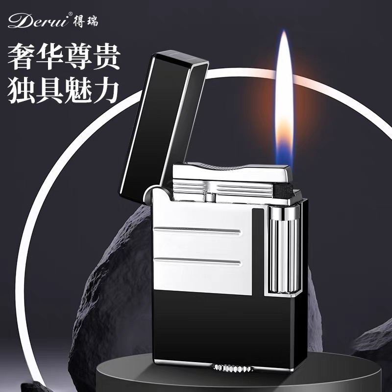 高端明火充气侧滑砂轮创意点烟器高档礼品送人