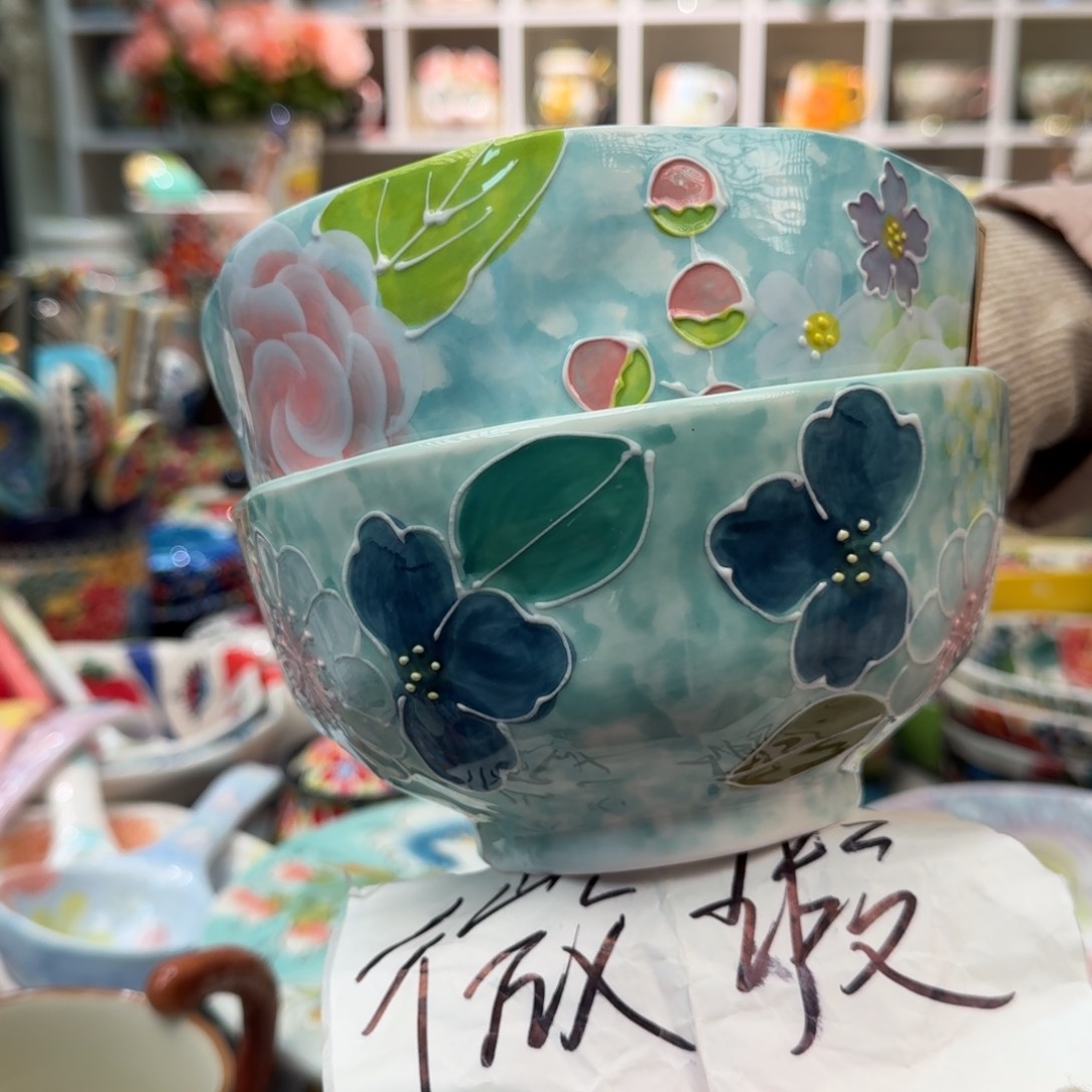 瓷片微瑕清仓濑户烧6英寸面碗2只，看图