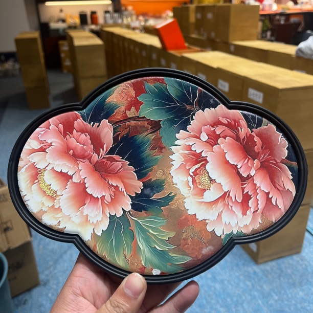 友名 牡丹速干吸水茶盘干泡台茶壶小托盘干泡盘5218