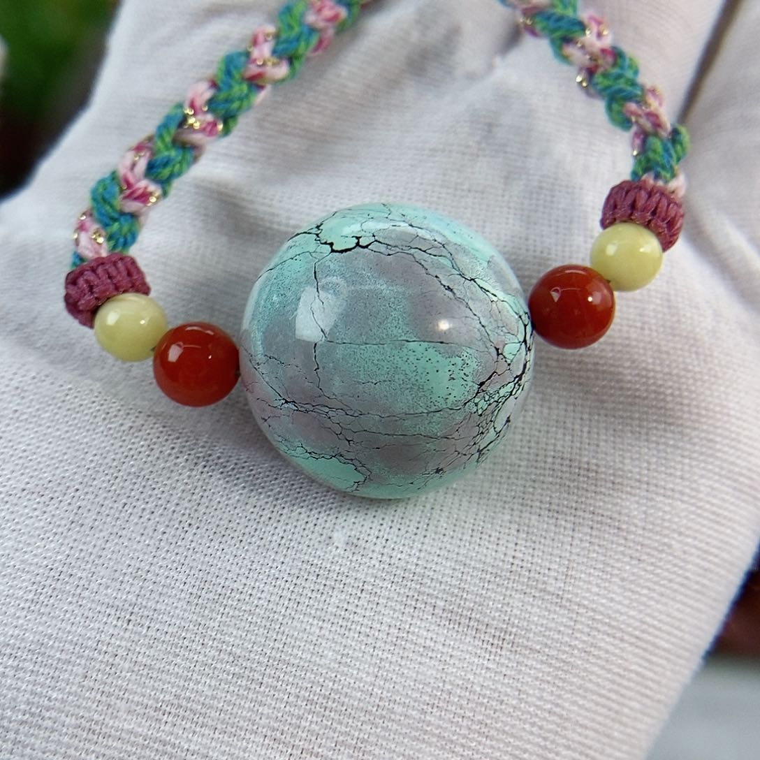 绿松石珠宝奇石未镶嵌月***y