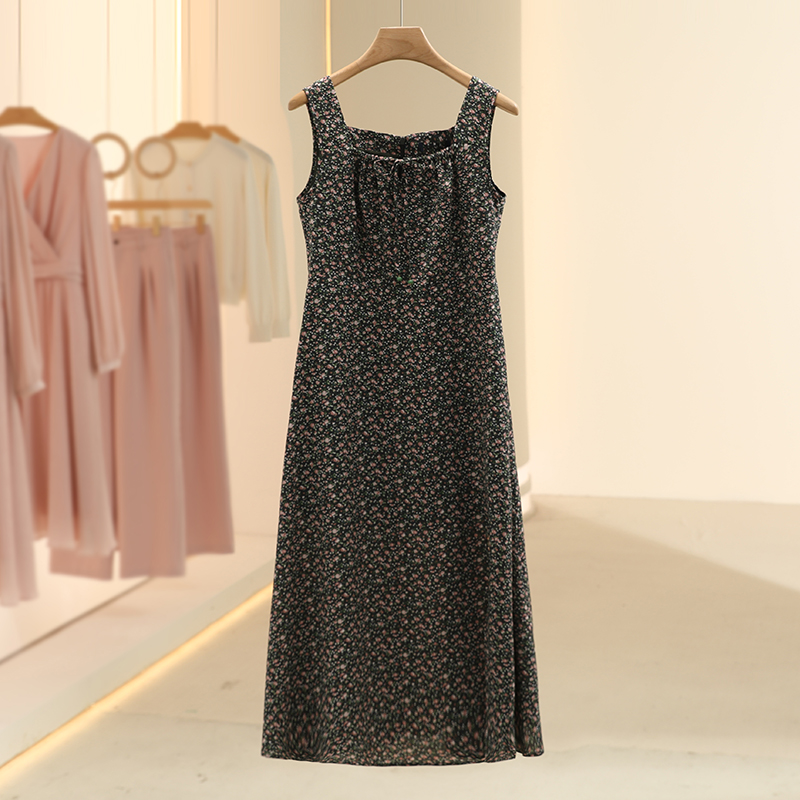 旗舰【E】优雅气质显瘦碎花甜美连衣裙2025早春专柜撤柜品牌女装