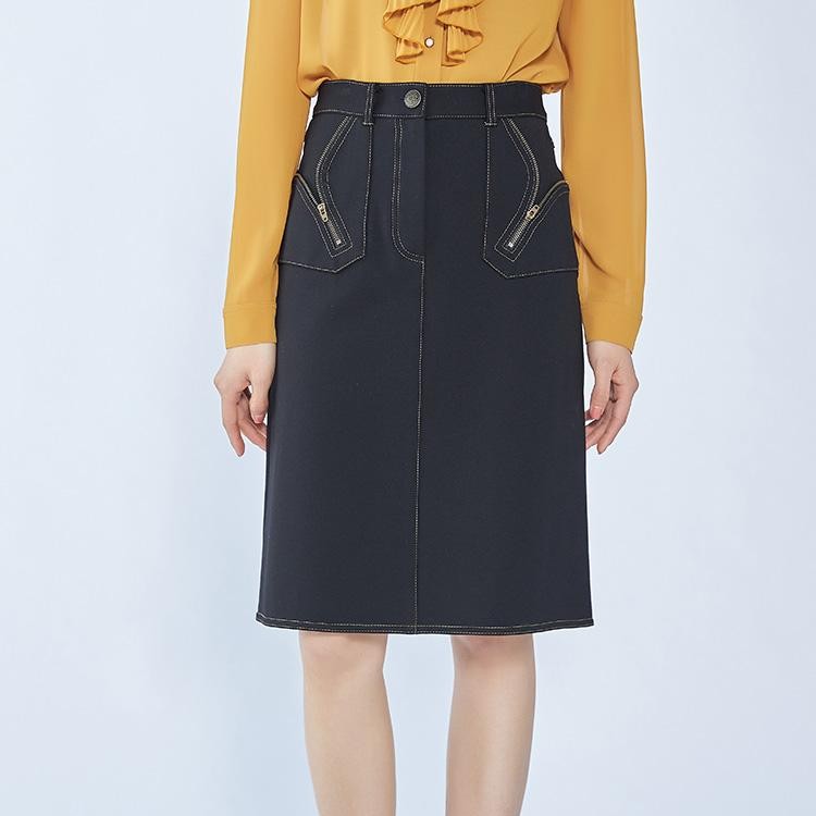 不支持退换/通勤气质显瘦高腰半身A字中裙1200198