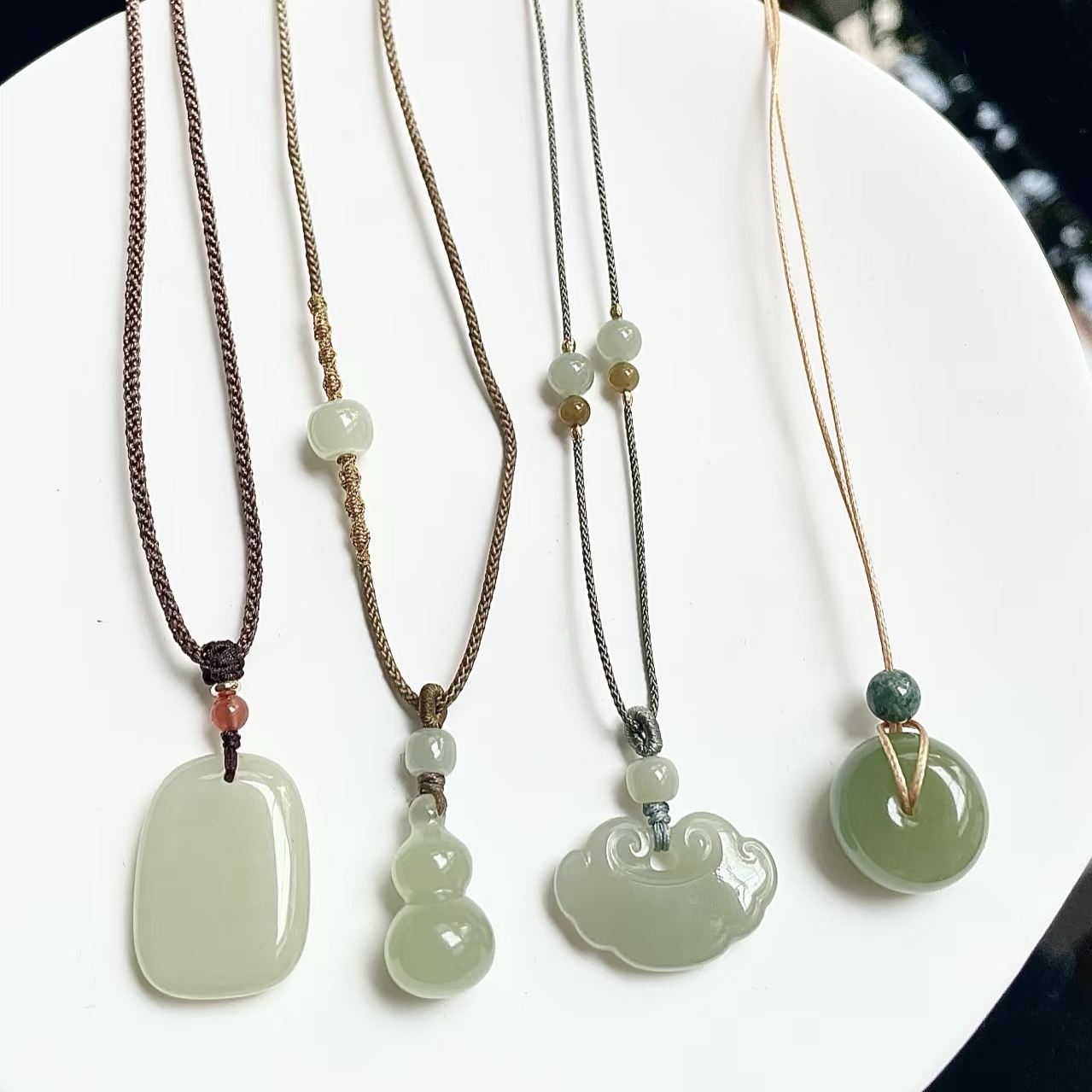 天然玉石平安扣男女情侣平安玉坠玉石挂件多样性发货