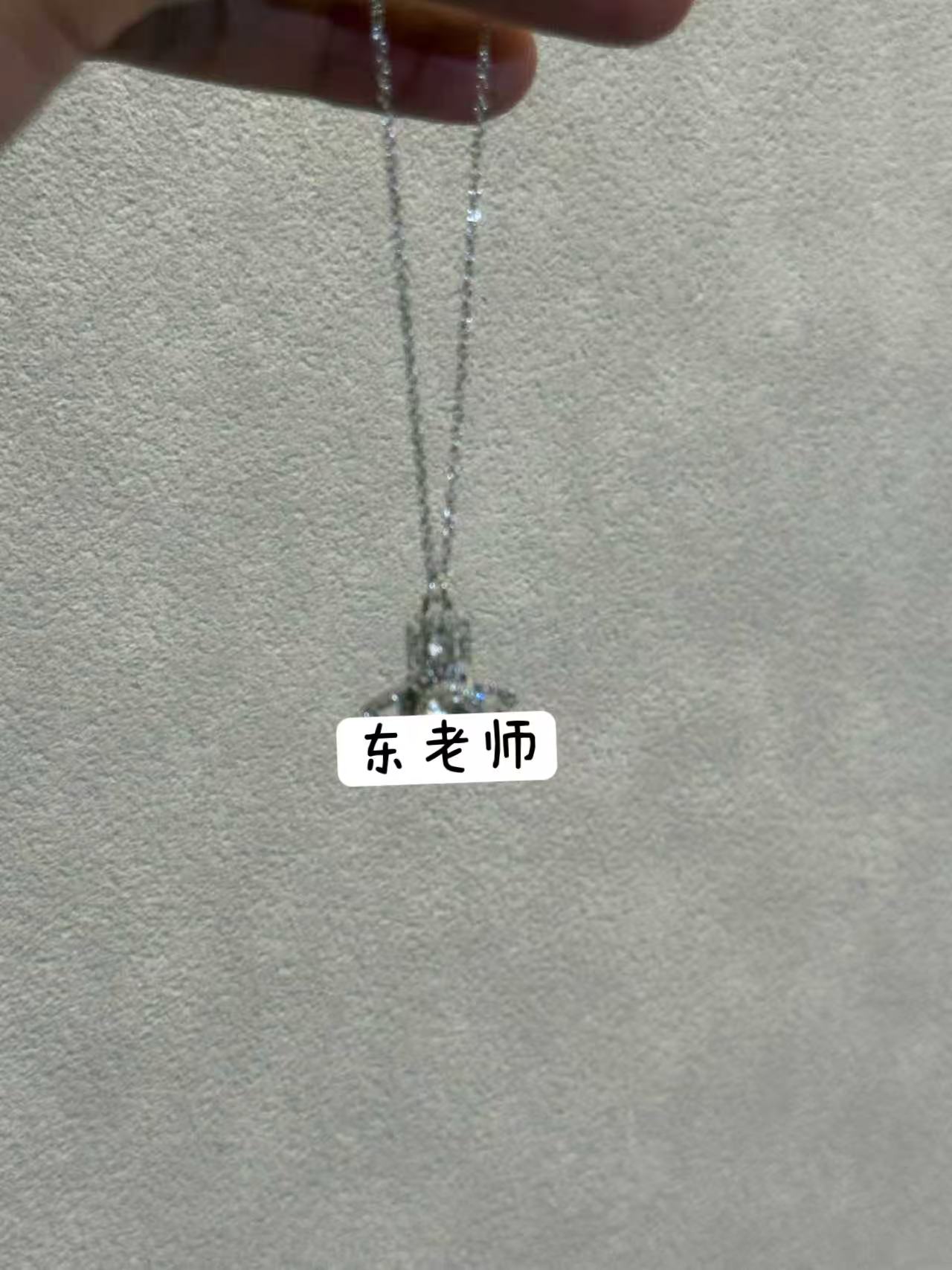 铜合金项链 【大钻土星项链】小巧精致土星项链双面满钻星球锁骨链