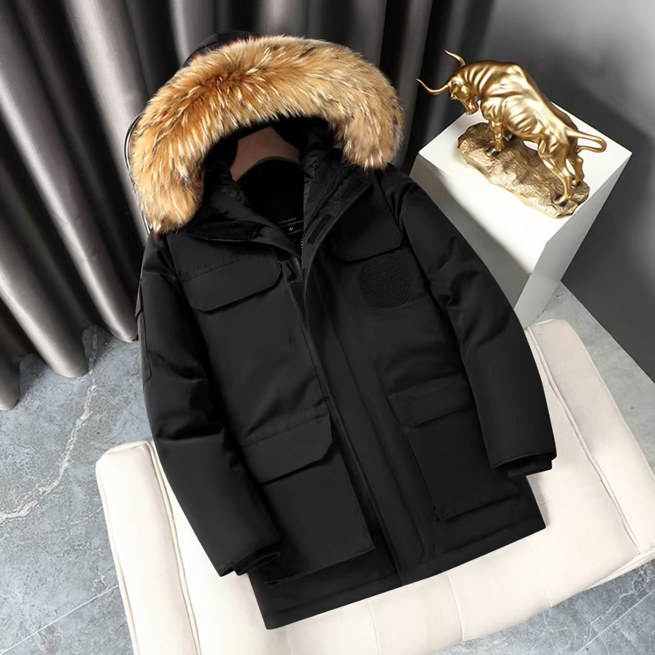 2025冬季新款反季远征男女同款加厚中长款毛领派克999