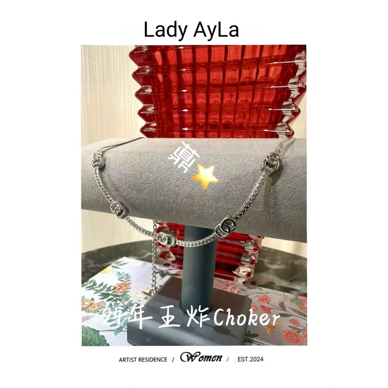 铜合金项链 25S C 字母 项链AL1042-1