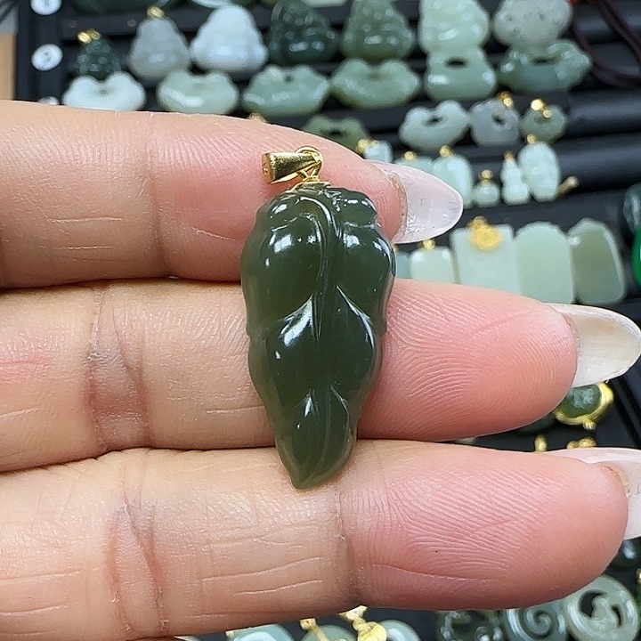 和田玉吊坠(不含链)银S925镶嵌