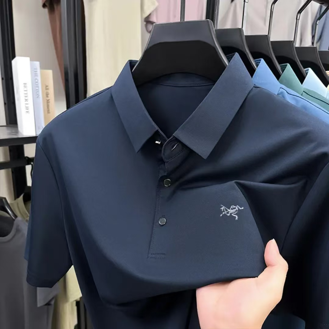 【奥莱撤柜】轻奢男士鸟家同款翻领POLO衫无缝纯色短袖T恤简约百搭