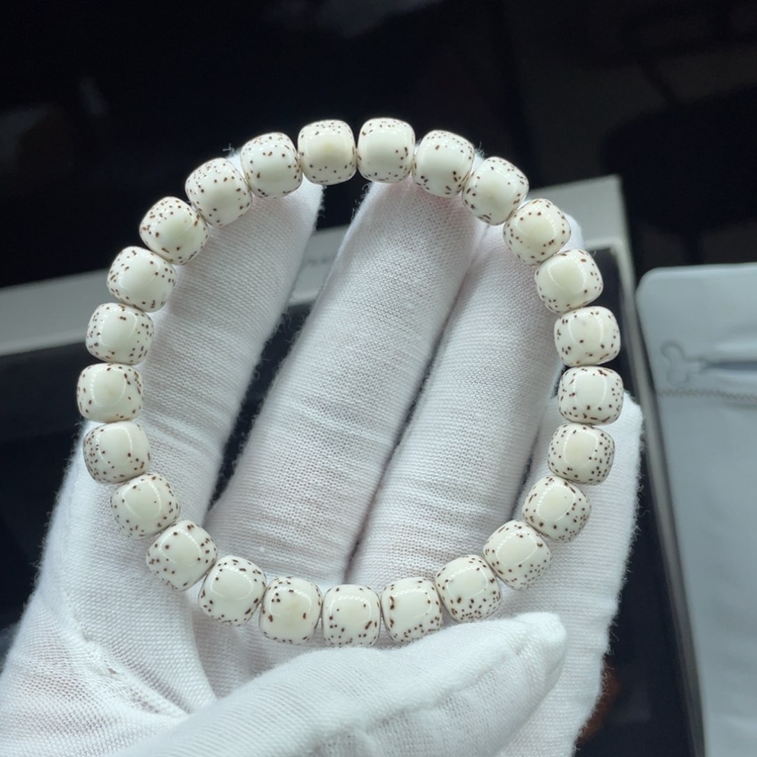 星月菩提手串银标款9原脂白