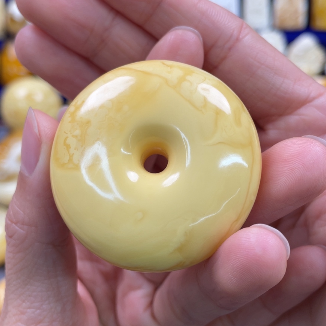 蜜蜡裸石未镶嵌琥珀蜜蜡平安扣