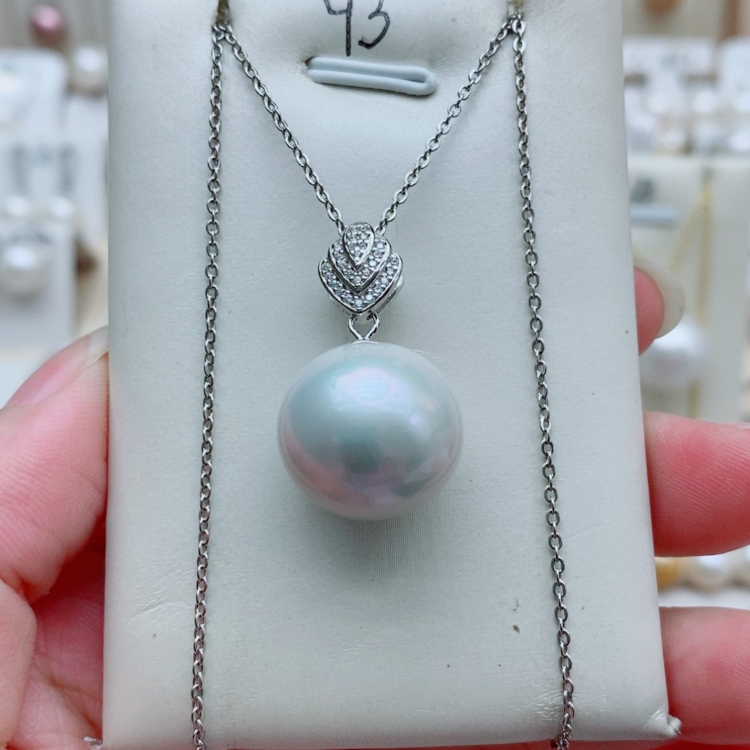 溪***雪淡水珍珠银S925镶嵌吊坠(赠链)16.3mm
